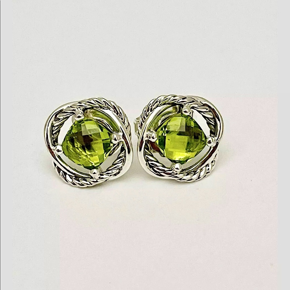 DAVID YURMAN 925 Infinity Green Peridot  Earrings